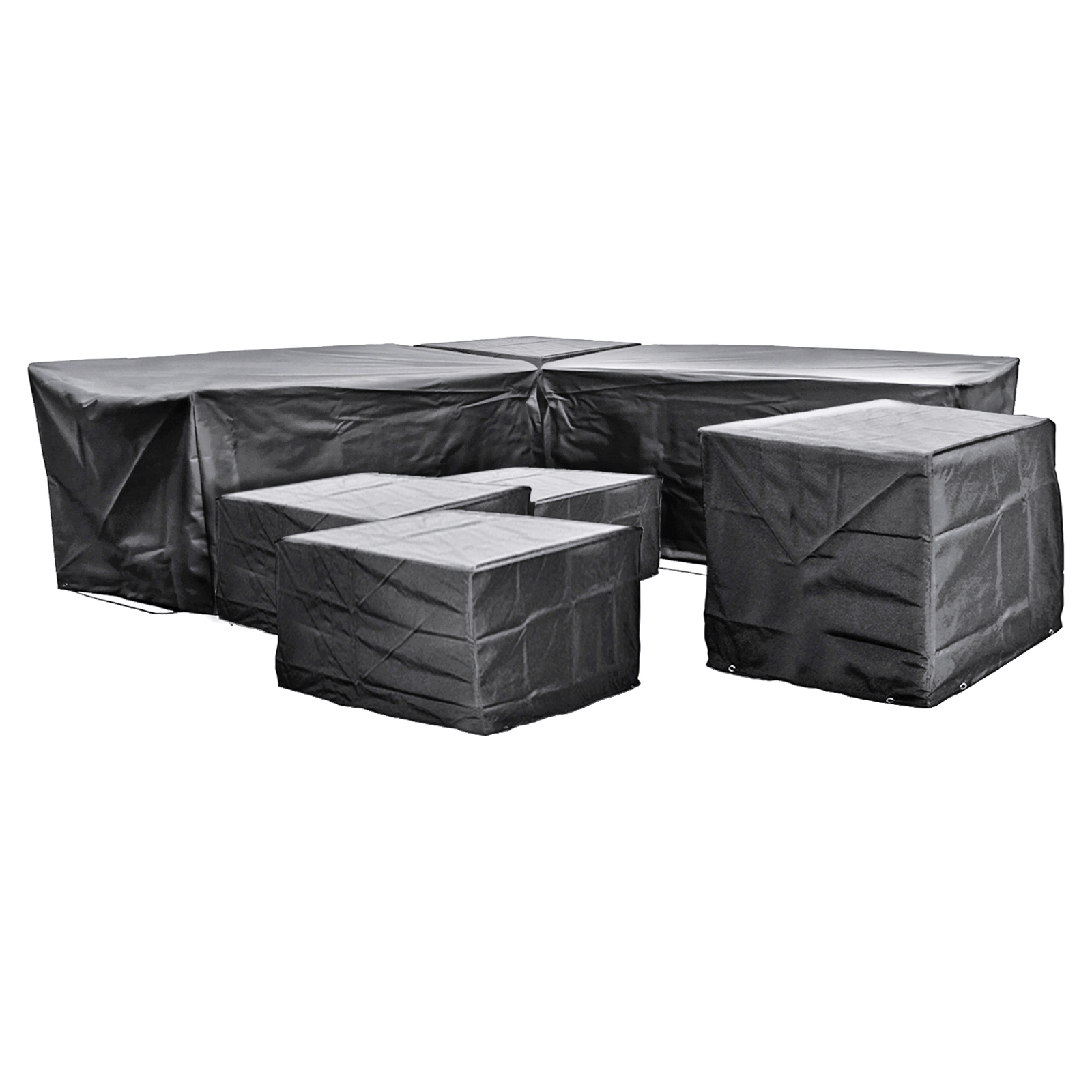 ezbreathe malta 9 seat twin stool furniture set cover in black