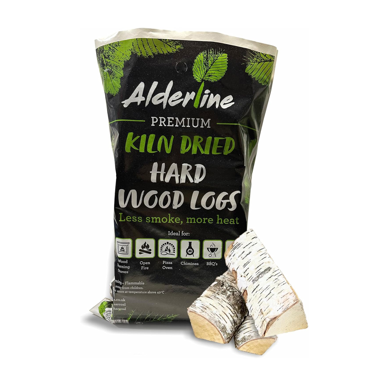 alderline 7kg bag of kiln dried birch firewood