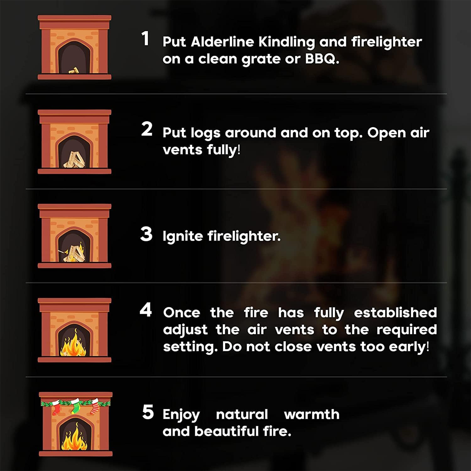 alderline 20kg bag of kiln dried birch firewood