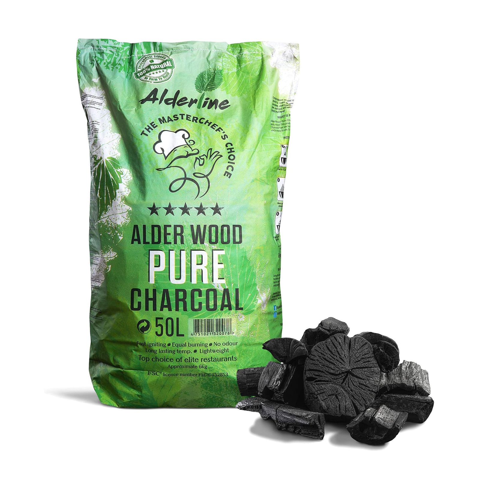 alderline 12kg bag of pure alder charcoal