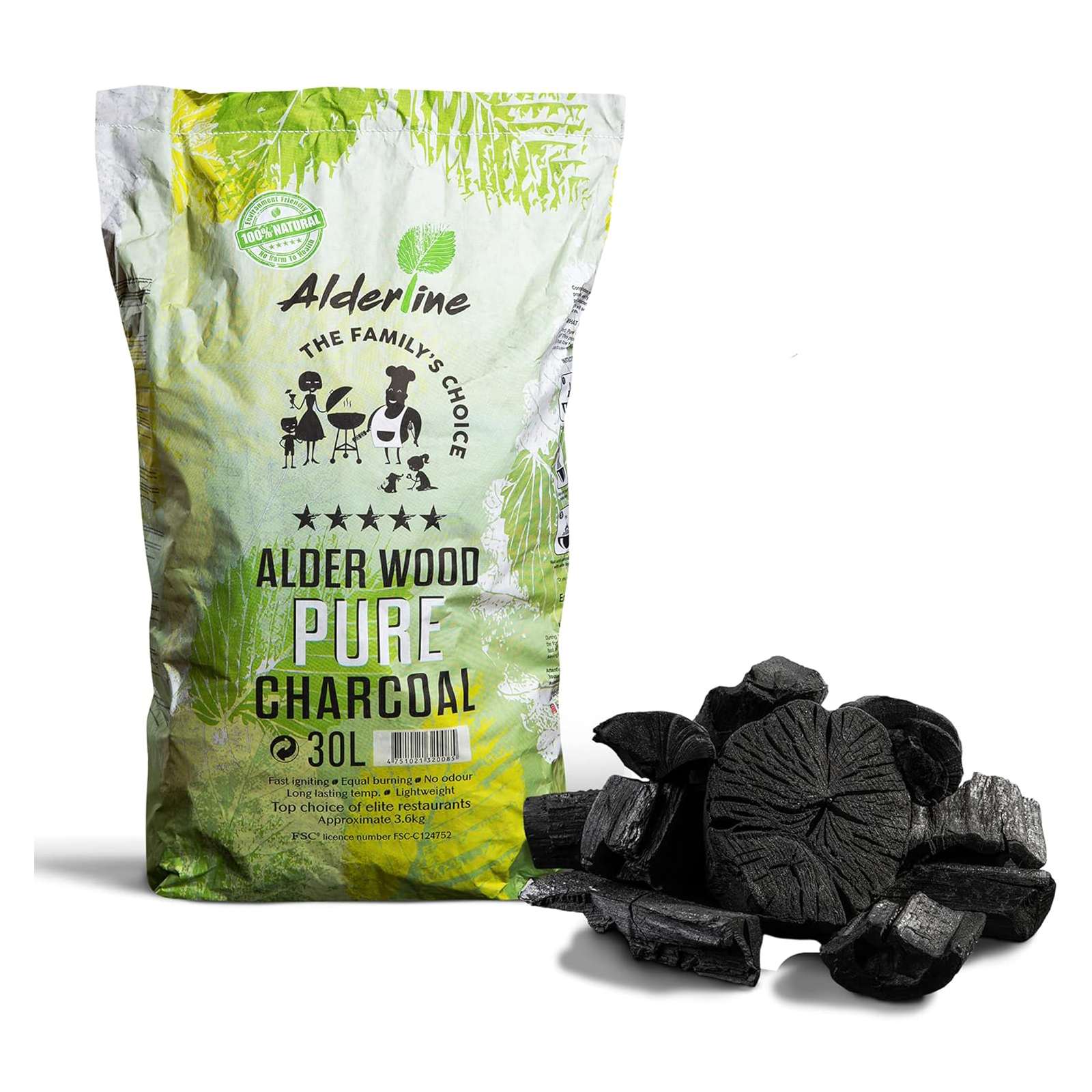 alderline 5kg bag of pure alder charcoal
