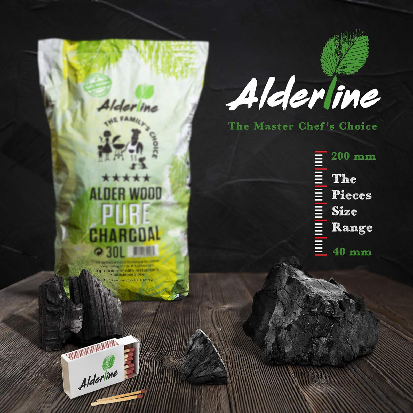 alderline 5kg bag of pure alder charcoal