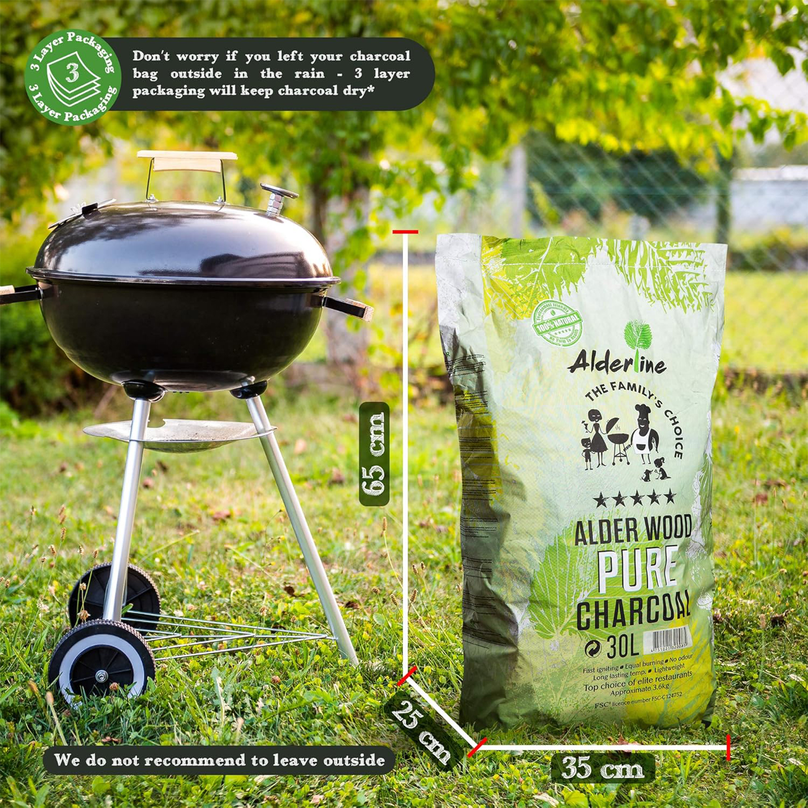 alderline 5kg bag of pure alder charcoal