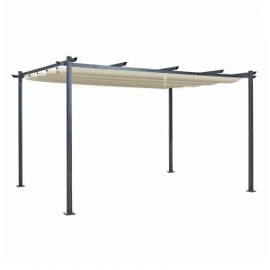 acorn 4m x 3m rectangular pergola in creamy white
