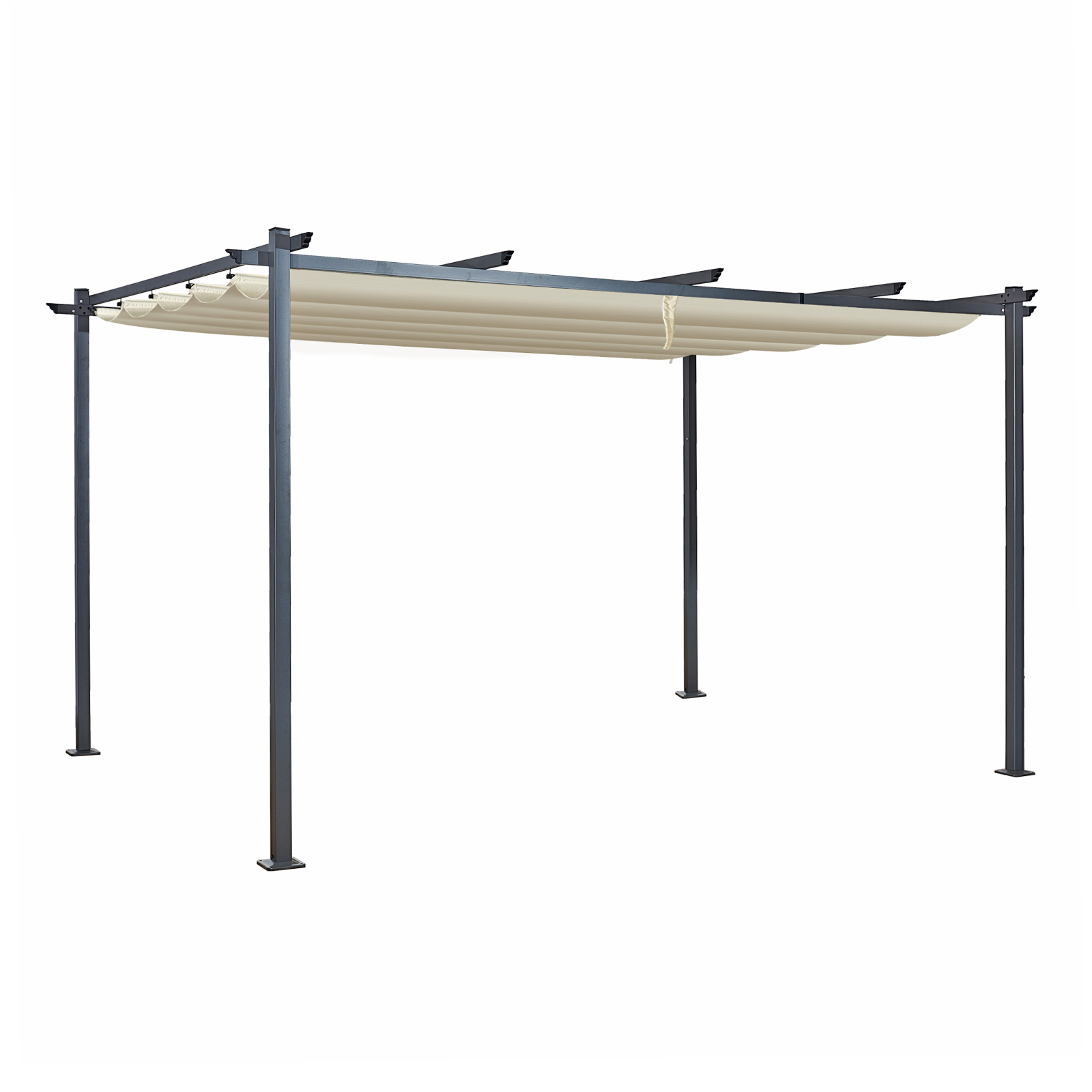 acorn 4m x 3m rectangular pergola in creamy white