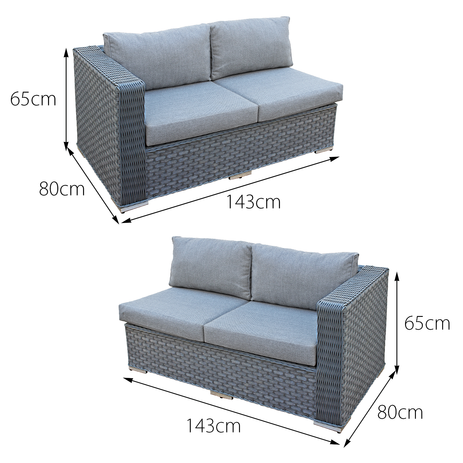 buxton rattan 9 seat rising firepit corner set in ocean grey with grey cushions