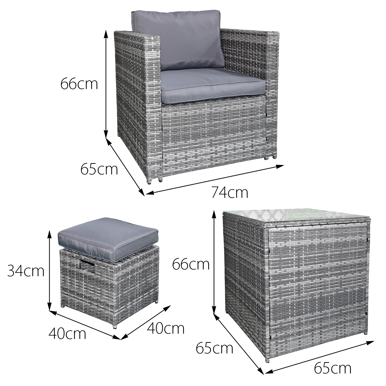malta rattan 9 seat firepit u shape sofa set in mixed grey with grey cushions