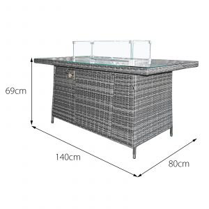amalfi rattan 8 seat firepit sofa set in mixed grey