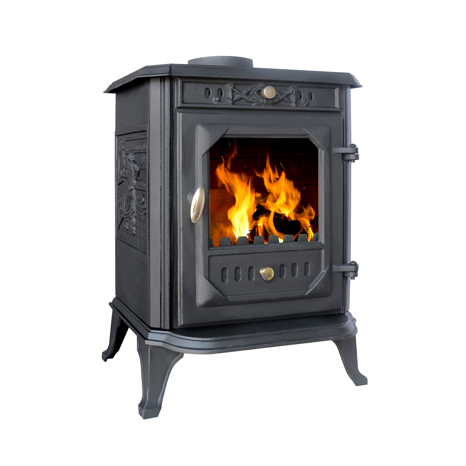 berlin 7kw cast iron wood and charcoal burning stove