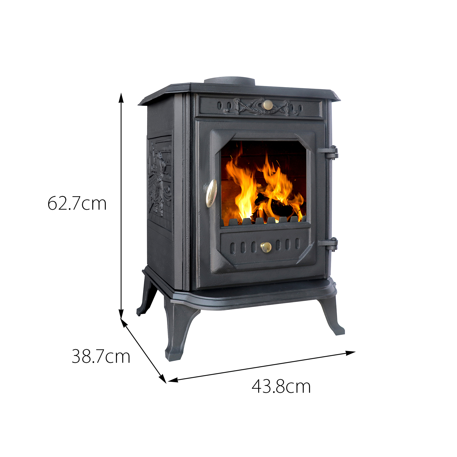 berlin 7kw cast iron wood and charcoal burning stove