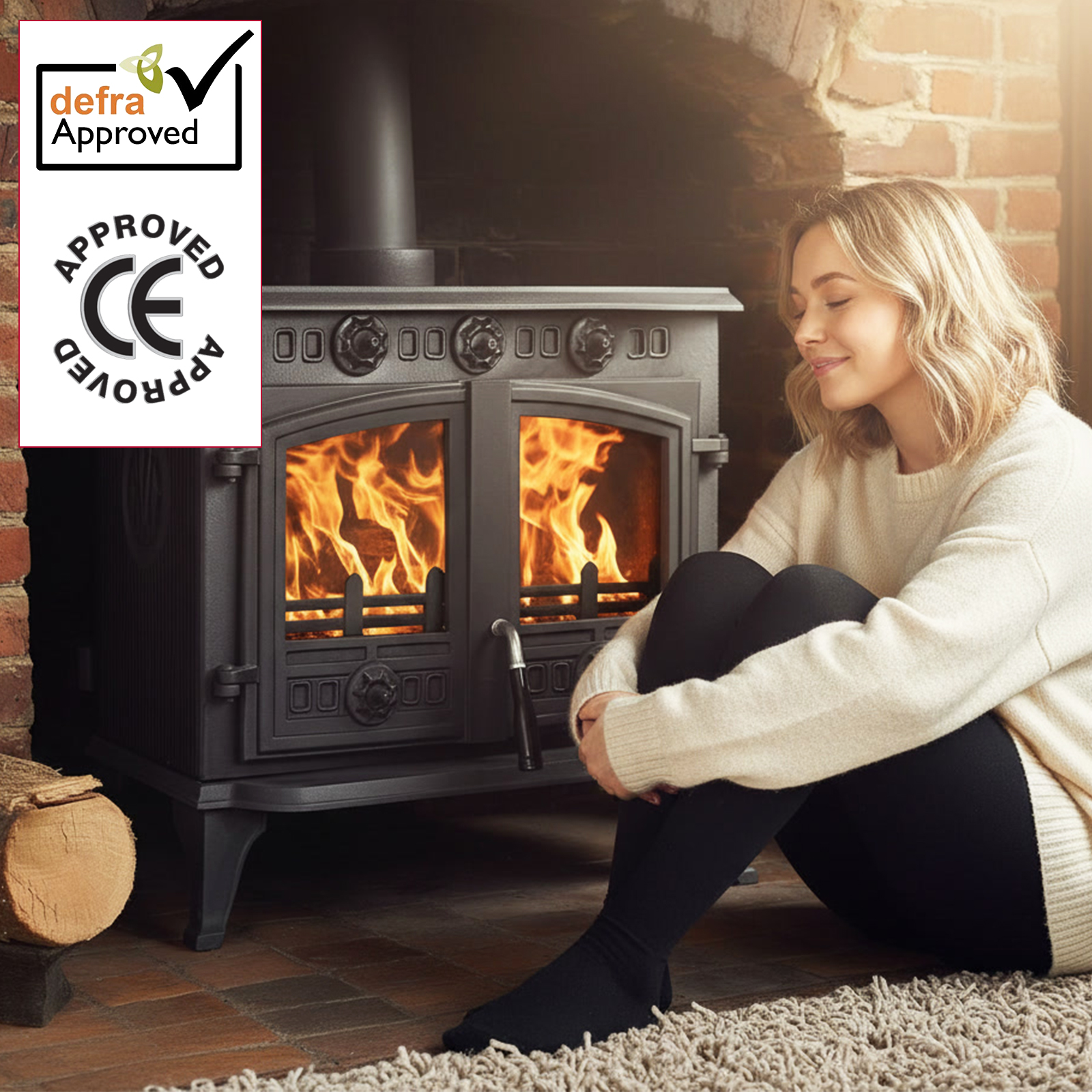10kw cast iron wood and charcoal burning stove
