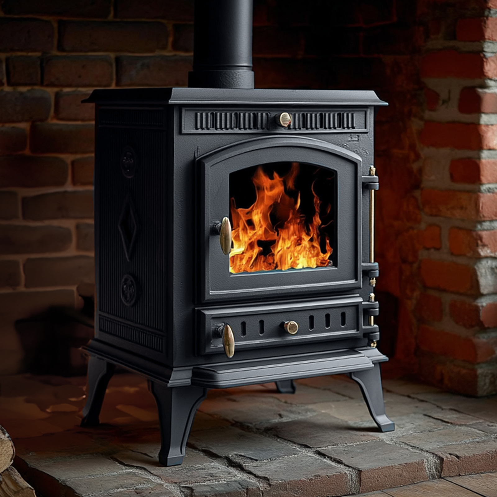 7kw cast iron wood and charcoal burning stove