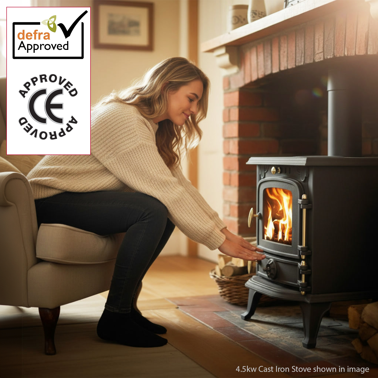 7kw cast iron wood and charcoal burning stove