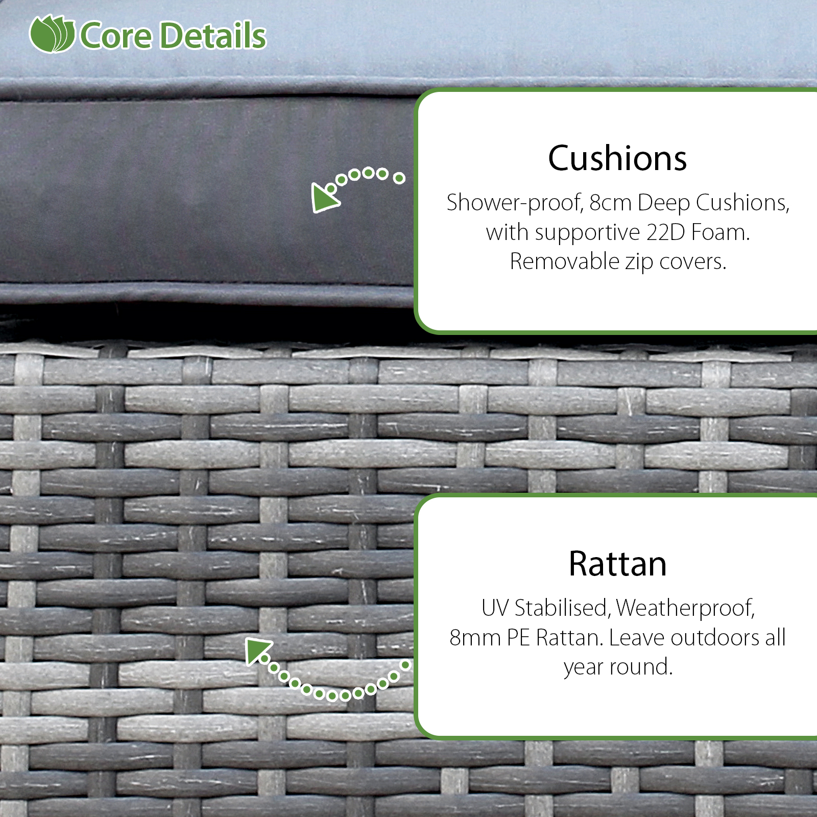 windsor xl rattan 6 seat firepit dining set in mixed grey