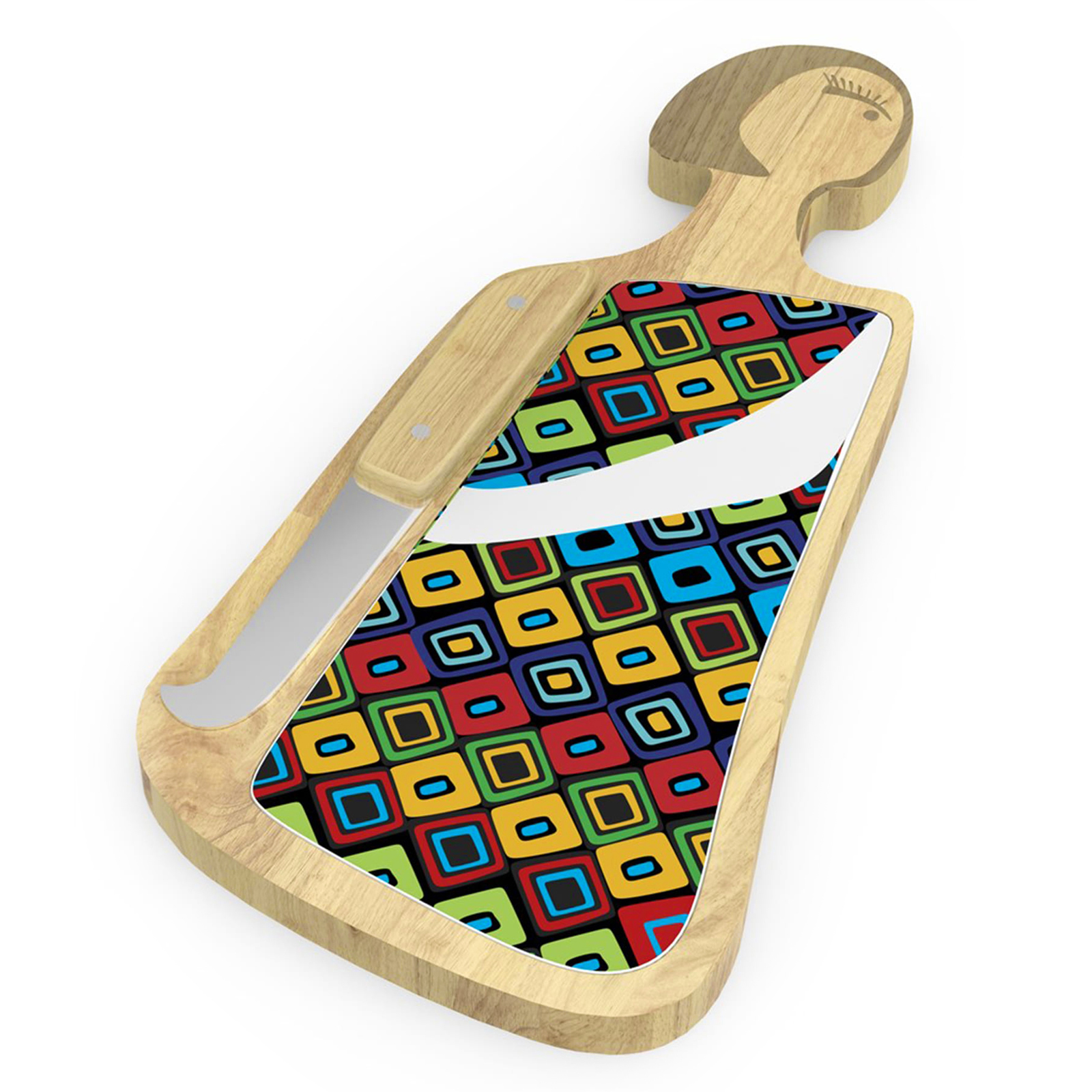 Miss smarty pants serving board set with knife