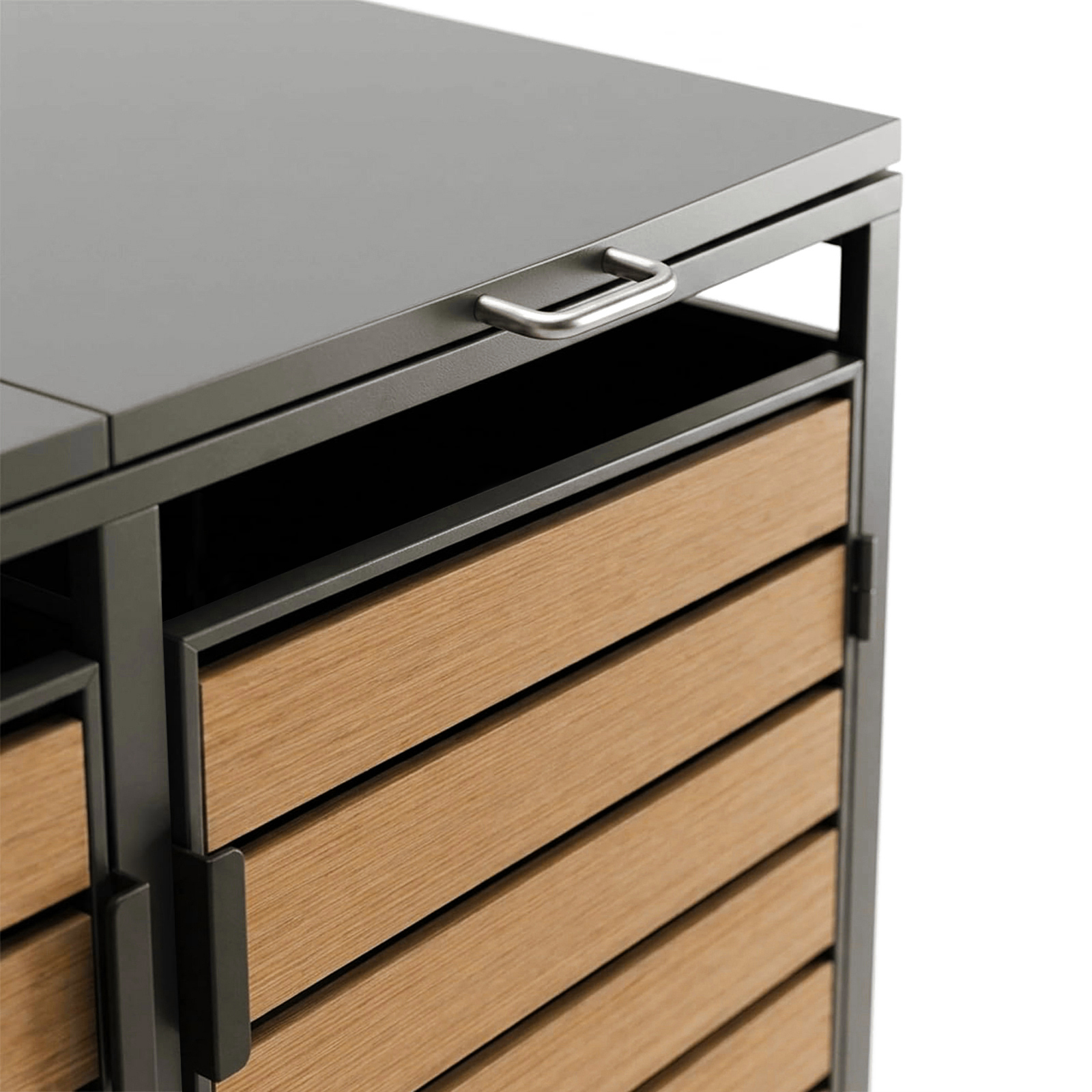 Heavy Duty Double Wheelie Bin Storage with Wood-Effect Doors