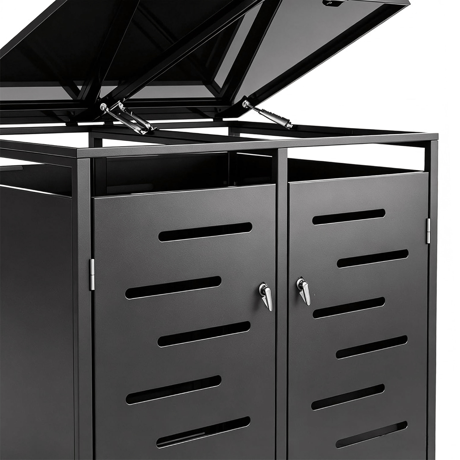 Heavy Duty Double Wheelie Bin Storage with Lockable Doors