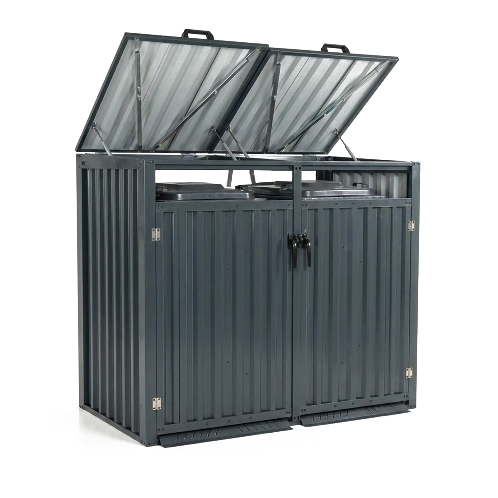 Double Wheelie Bin Storage with Gas Strut-Assist