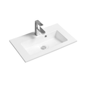 4024B Ceramic 61cm Thin-Edge Inset Basin with Rectangular Bowl