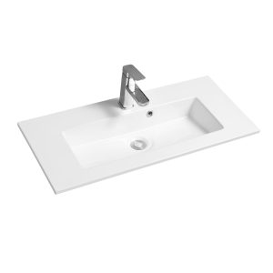 4024B Ceramic 81cm Thin-Edge Inset Basin with Rectangular Bowl